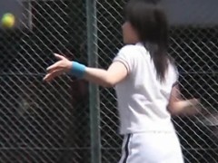 As reward this Asian tennis player got her anus sucked by brat