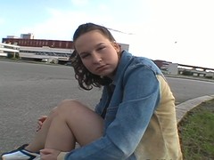 Cute teen talked buy shagging a monster cock just about public
